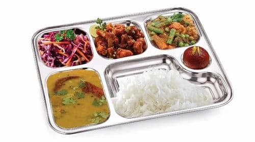 6 Compartment Stainless Steel Plate