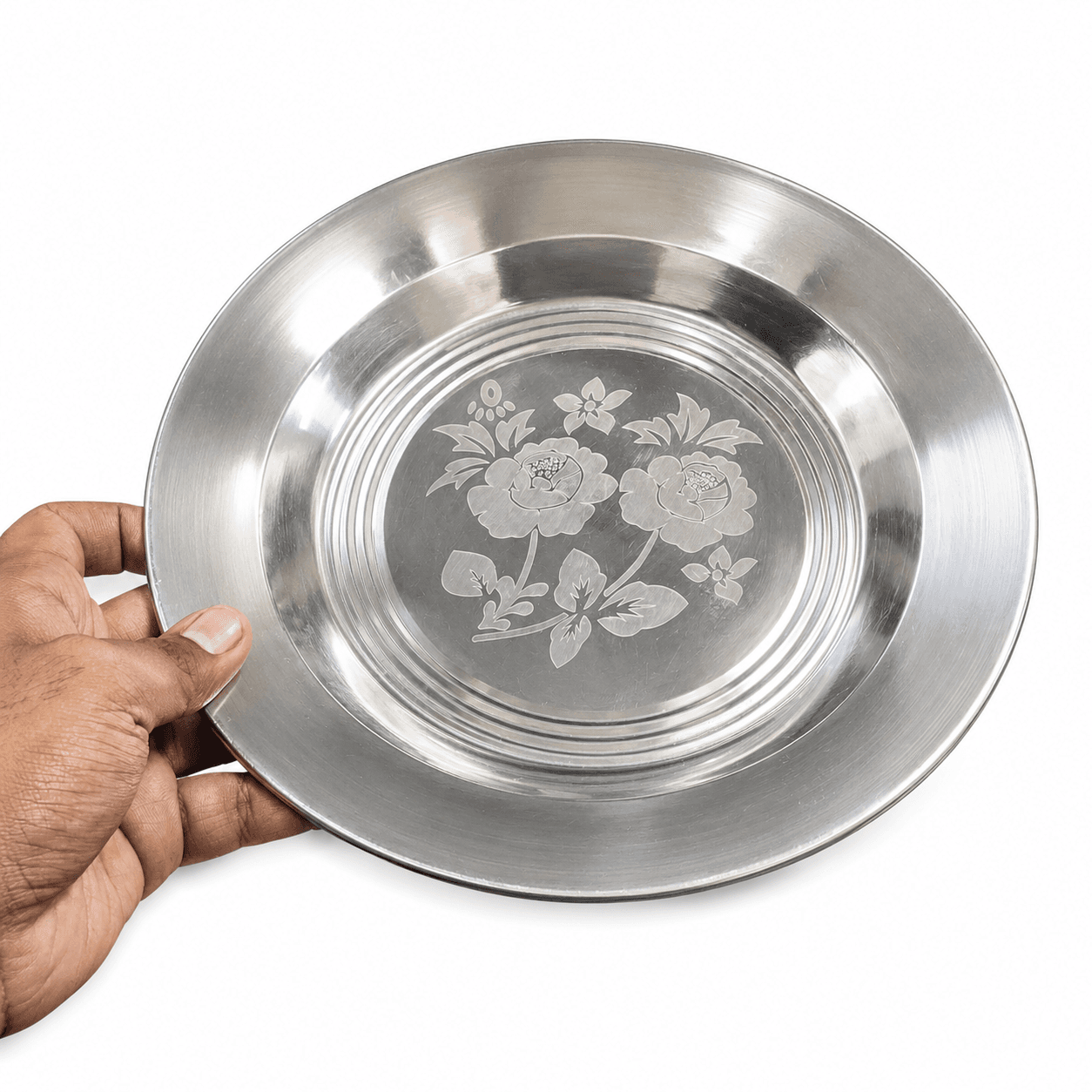 10INCHES SOUP PLATE 12PCS IN KG FULL MIRROR POLISH LAZER view 3