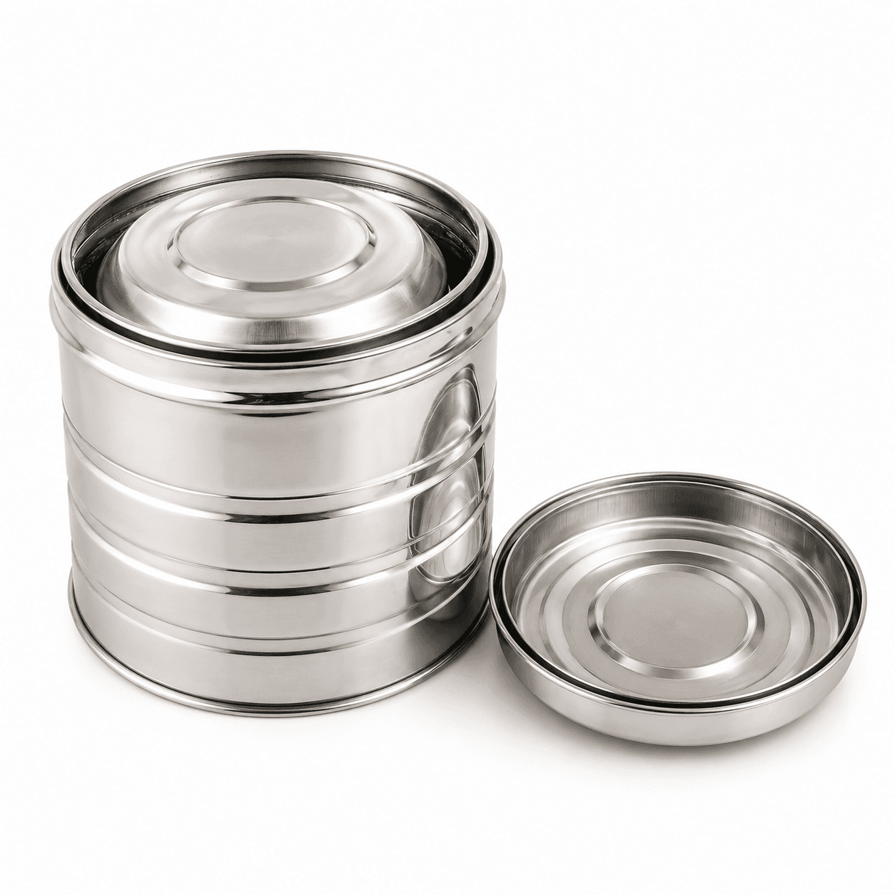 3 piece Steel Canister Set 750ml + 1000ml + 1250ml view 3