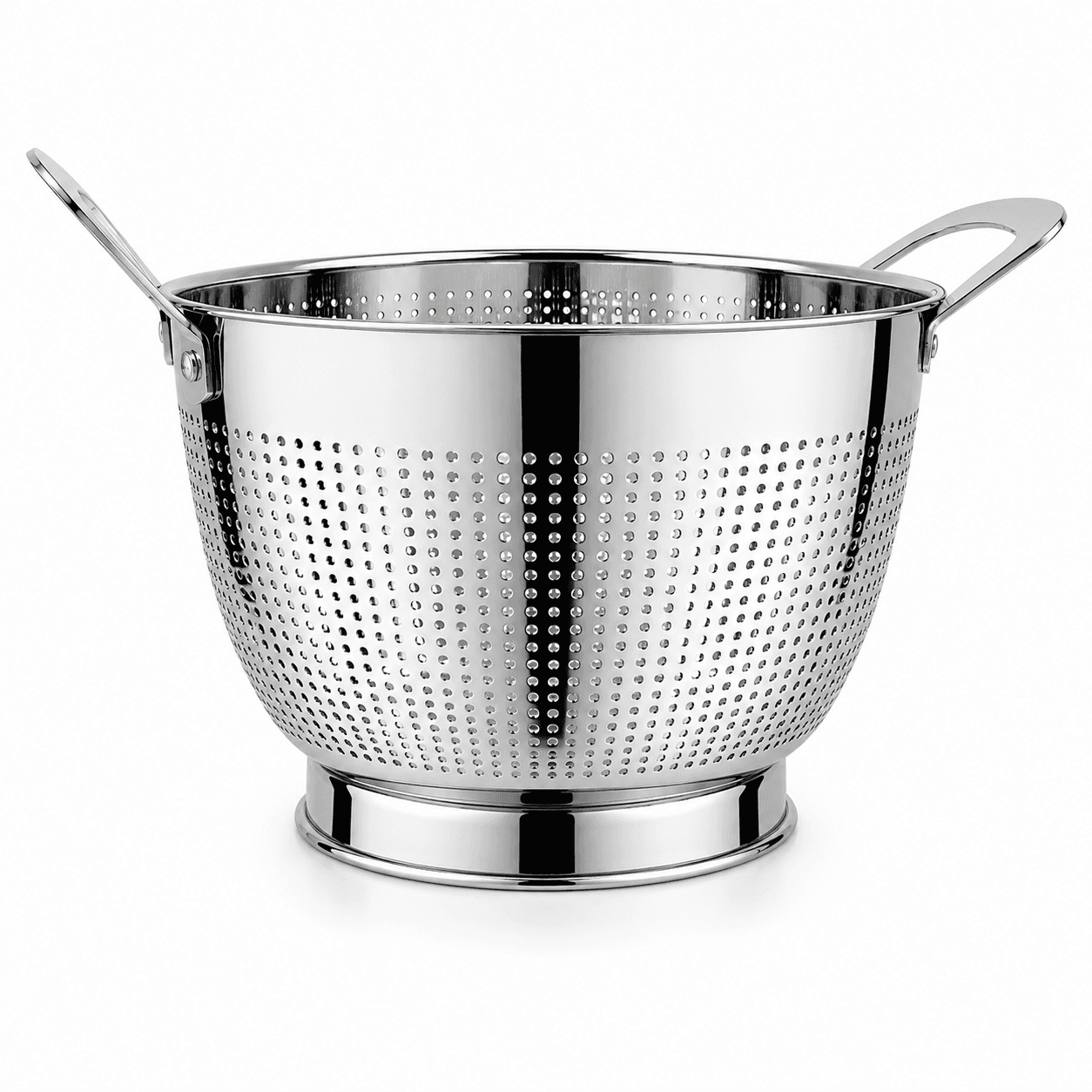 Extra High Quality Mirror Polish High Quality Holes Colander Fancy Design 16" inches 470gram view 3