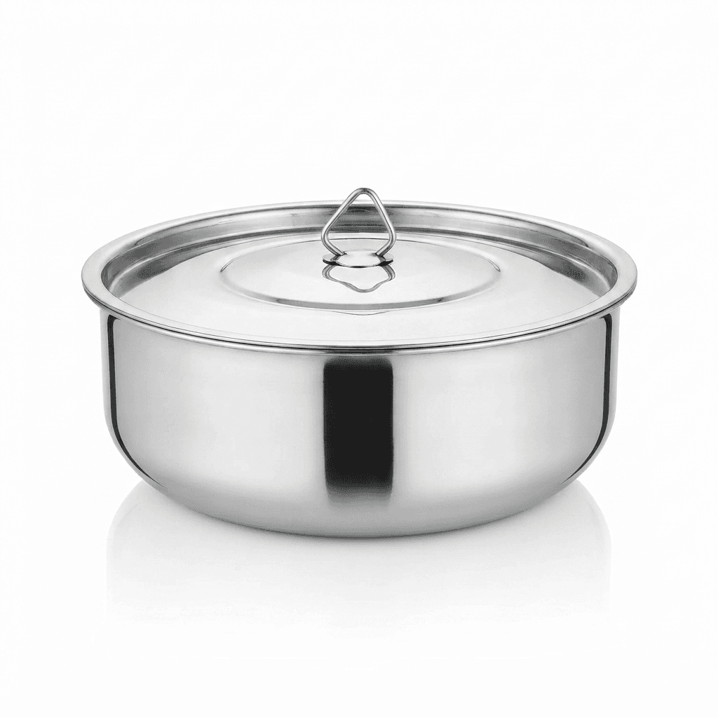 Stainless Steel Butter Pot / Makhan Pot / Serving Pot 11" inches 185gram piece Full Mirror Polish
