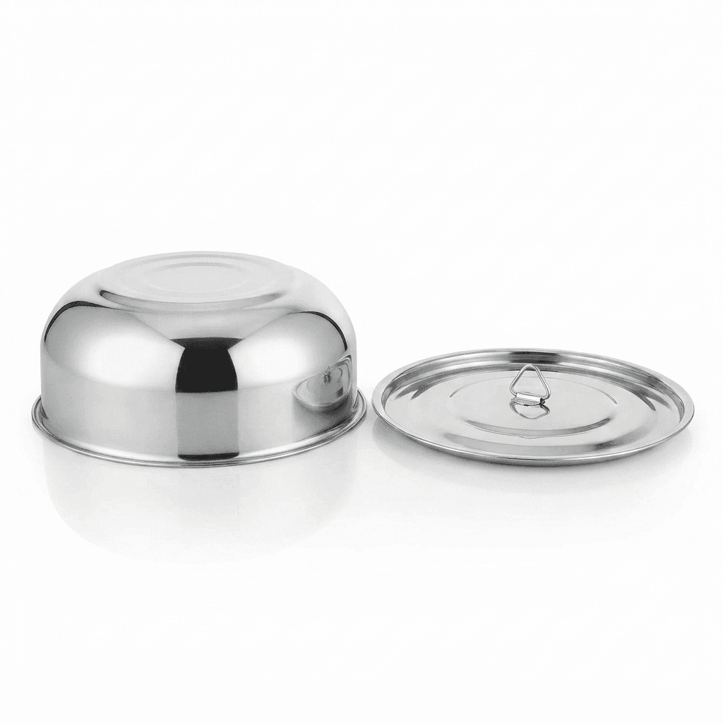 Stainless Steel Butter Pot / Makhan Pot / Serving Pot 12" inches 200gram piece Full Mirror Polish view 3