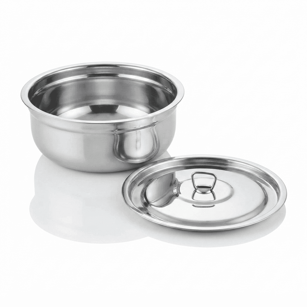 Stainless Steel Butter Pot / Makhan Pot / Serving Pot 8" inches 100gram piece Full Mirror Polish view 3