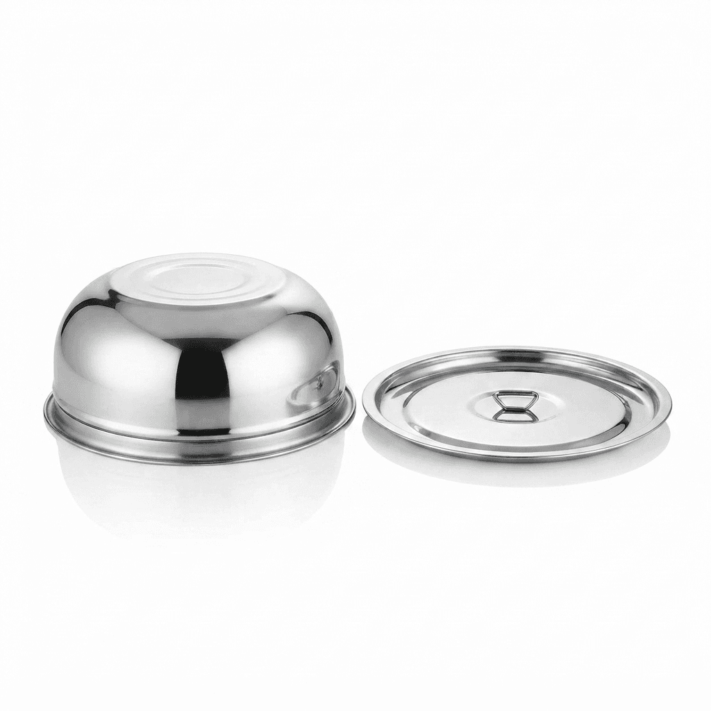 Stainless Steel Butter Pot / Makhan Pot / Serving Pot 10" inches 160gram piece Full Mirror Polish view 3