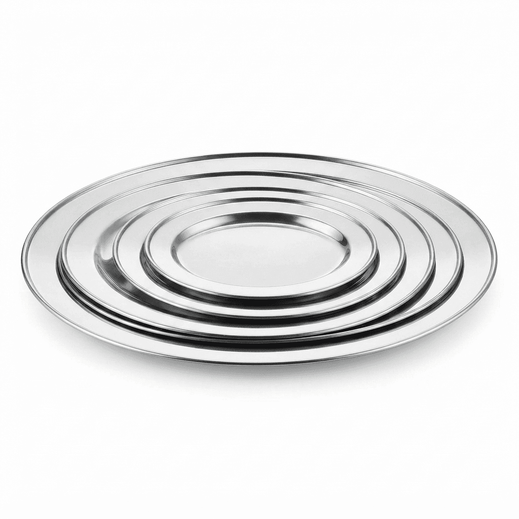 Stainless Steel Mix Sizes Heavy Quality Mirror Polish Oval Tray / Serving Tray 9" inches to 20" inches view 3