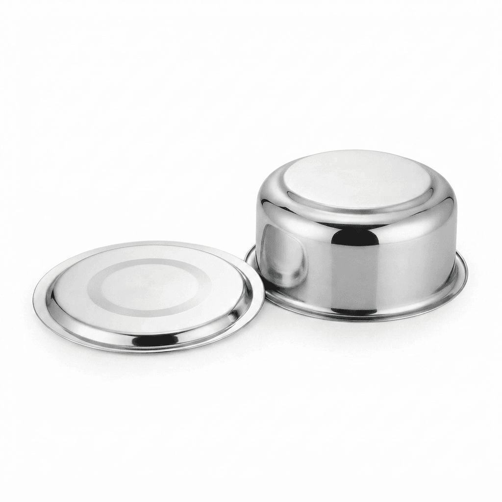 Stainless Steel 10" inches Tope with Lid / Bhigona with lid / Serving Bowl 132 gram view 3