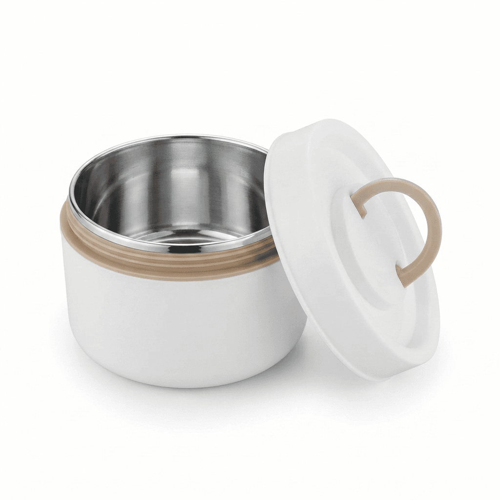 Inner Steel Outter Plastic High Quality Round Lunch Box 600ml view 2