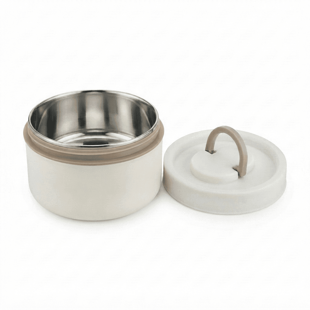 Inner Steel Outter Plastic High Quality Round Lunch Box 600ml view 3