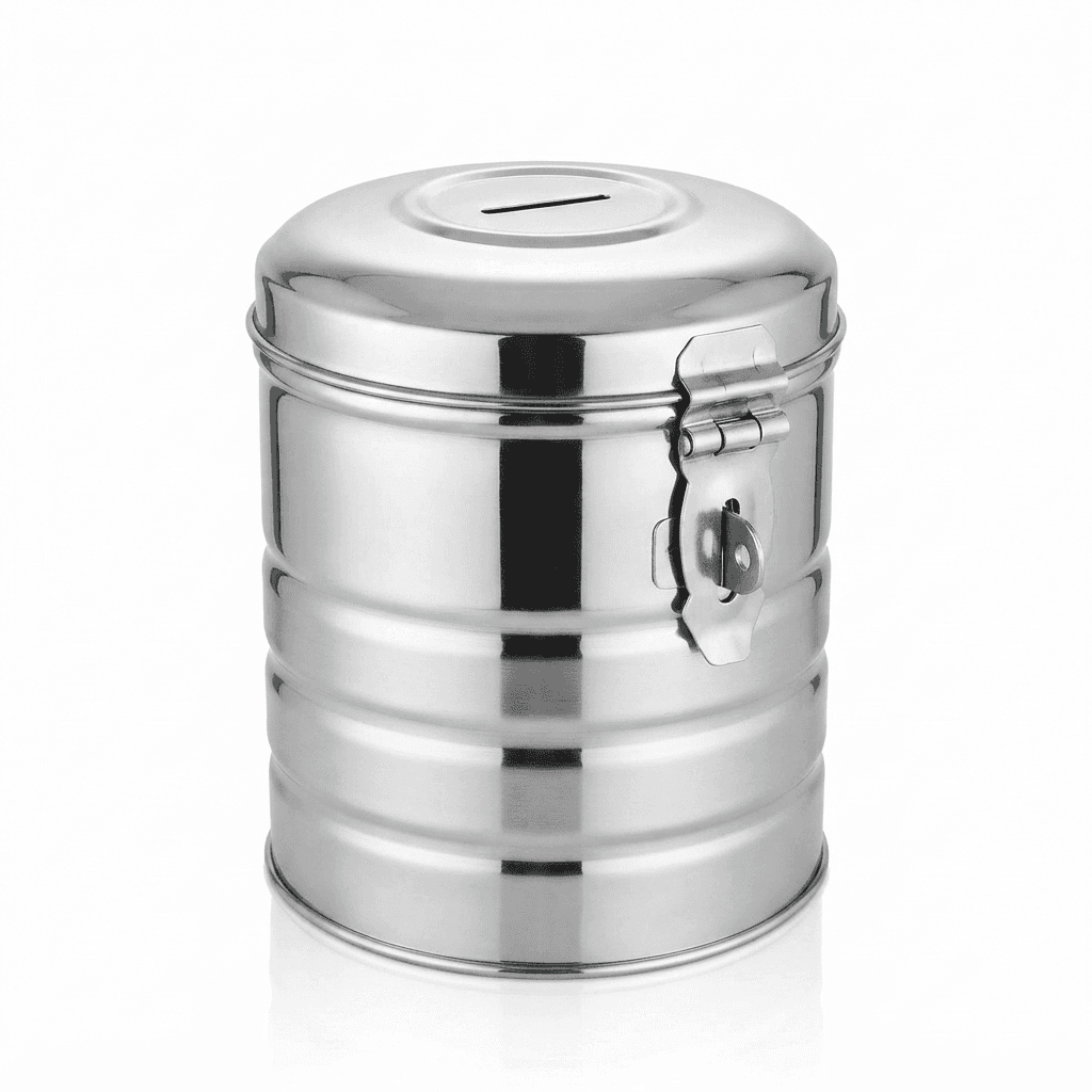 Stainless Steel Gullak / Money Bank / Piggy Bank 1250ml 200gram