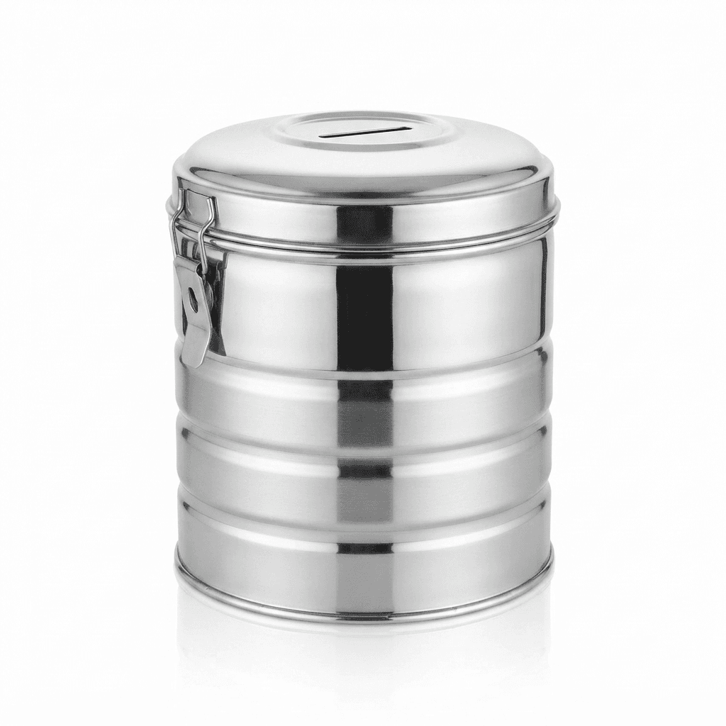 Stainless Steel Gullak / Money Bank / Piggy Bank 1250ml 200gram view 2