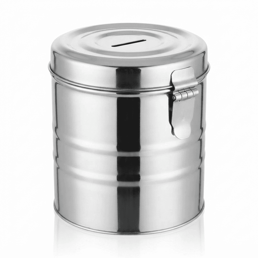 Stainless Steel Gullak / Money Bank / Piggy Bank 1250ml 200gram view 3